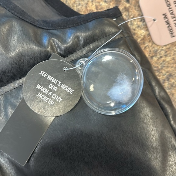 Ci Sono By Cavalini Vegan Leather Crop Vest Black Womens Size XL Pockets - Picture 10 of 15